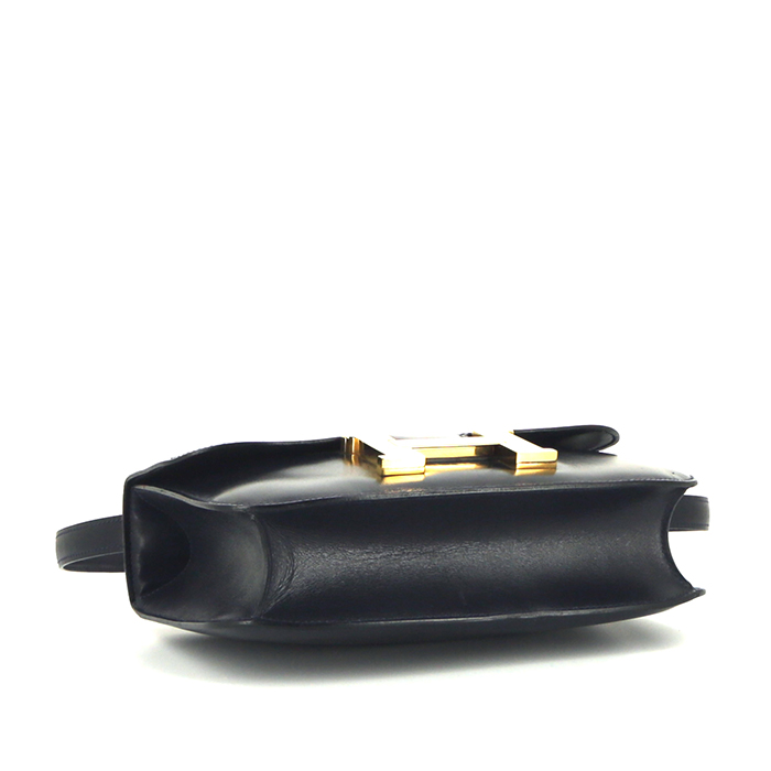 Hermes Constance handbag in navy blue box leather - Detail D5