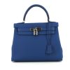 Sac à main Hermès Kelly 28 cm en cuir togo Bleu France - 360 thumbnail