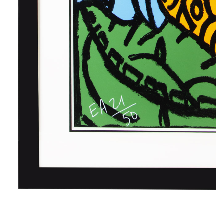 Robert Combas, "Les Musiciens", lithographie en couleurs sur papier, signée, numérotée, datée et encadrée, de 2008 - Detail D2