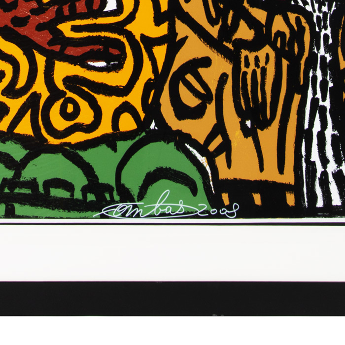 Robert Combas, "Les Musiciens", lithographie en couleurs sur papier, signée, numérotée, datée et encadrée, de 2008 - Detail D3