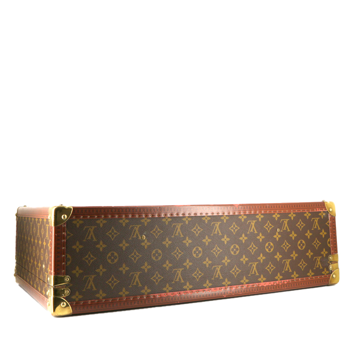 Louis Vuitton Alzer 60 suitcase in brown monogram canvas and brown lozine (vulcanised fibre) - Detail D4