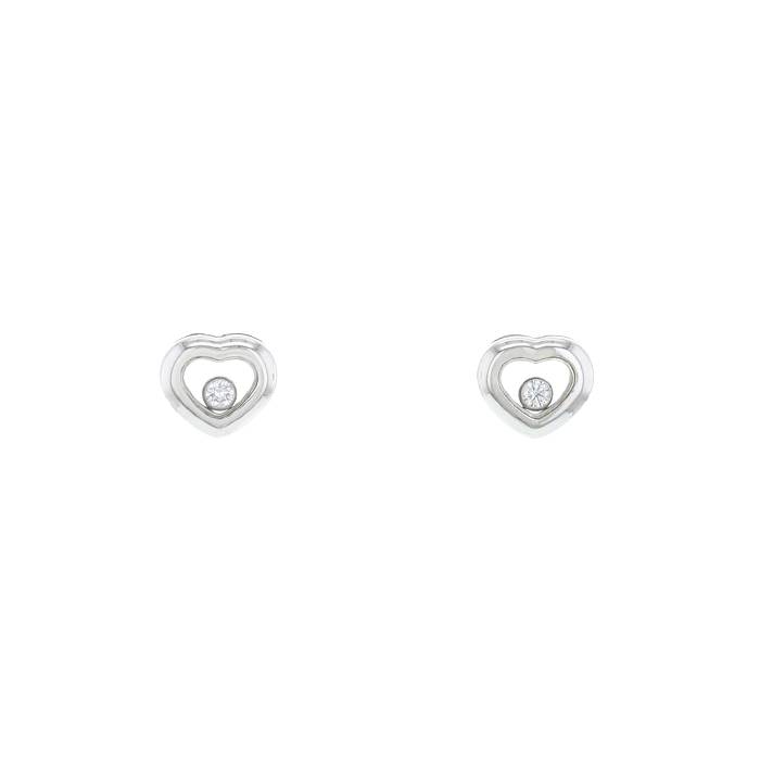 Chopard Happy Diamonds Icons 18ct White Gold Diamond Earrings 83A017-1201 |  Watches Of Switzerland US