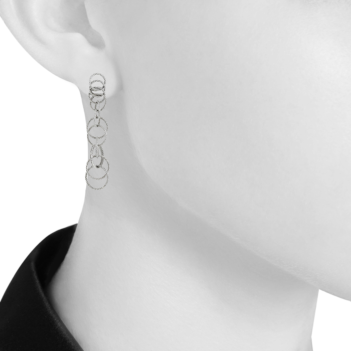 Buccellati Hawai small model pendants earrings in white gold