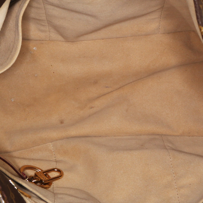 Louis Vuitton Artsy medium model shopping bag in brown monogram canvas and natural leather - Detail D2