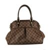 Louis Vuitton  Trevi handbag  in ebene damier canvas  and brown leather - 360 thumbnail
