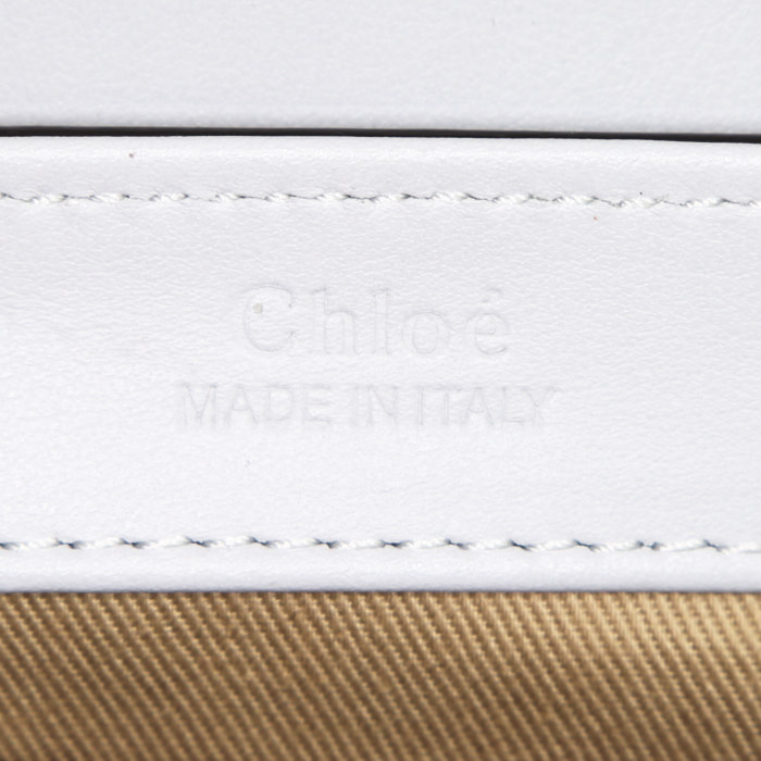 Borsa a tracolla Chloé C in pelle blu cadetto simil coccodrillo - Detail D4