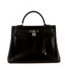 Hermes Kelly 35 cm handbag in black box leather - 360 thumbnail
