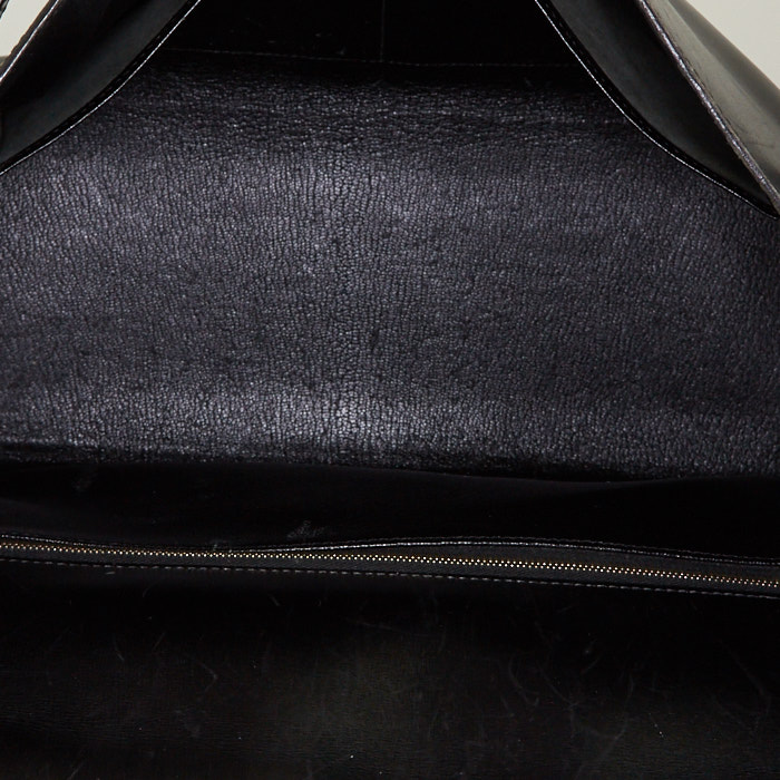 Sac à main Hermes Kelly 35 cm en cuir box noir - Detail D3