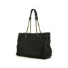 Shopping bag Bottega Veneta Chain Tote modello piccolo in pelle intrecciata nera - 00pp thumbnail