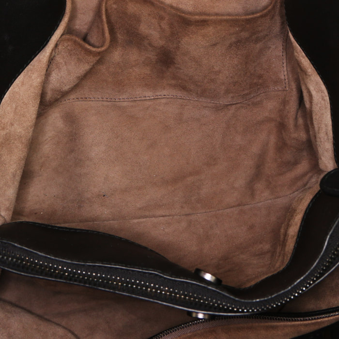 Sac cabas Bottega Veneta Chain Tote petit modèle en cuir intrecciato noir - Detail D2