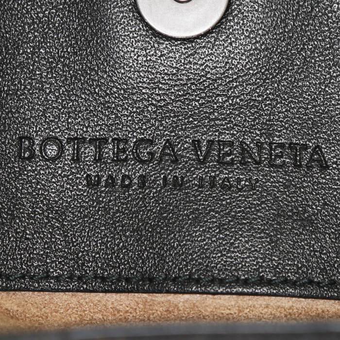 Shopping bag Bottega Veneta Chain Tote modello piccolo in pelle intrecciata nera - Detail D3