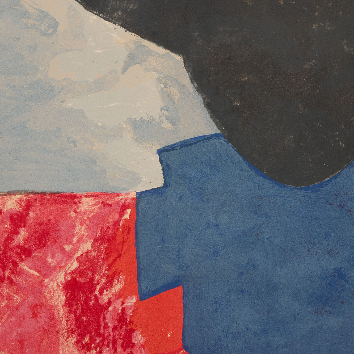 Composition rouge, grise et noire - 1960