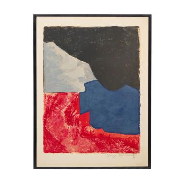 Composition rouge, grise et noire - 1960