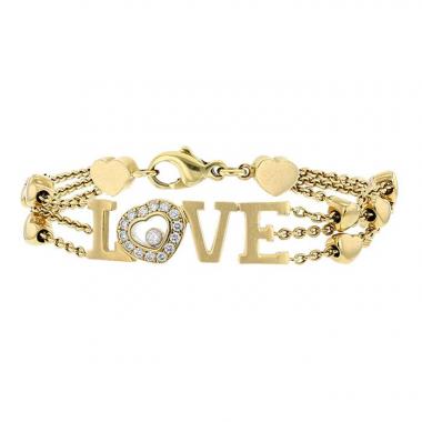 Bracelet Chopard Happy Diamonds en or jaune et diamants