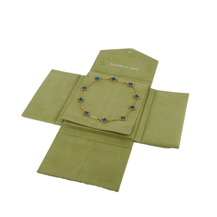 Collar Van Cleef & Arpels Alhambra Vintage en oro amarillo y ágata azul - Detail D2