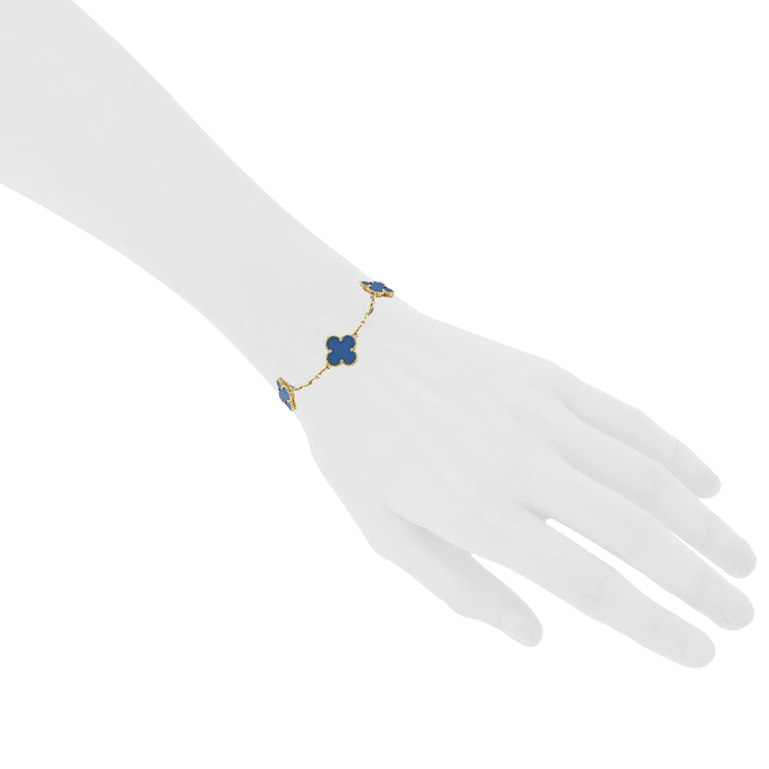 Van Cleef & Arpels Alhambra Vintage bracelet in yellow gold and agate - Detail D1