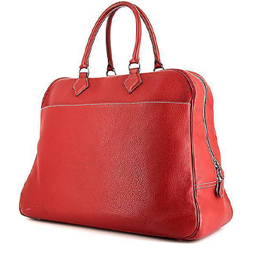 Borsa da viaggio Hermès in pelle taurillon clemence rossa