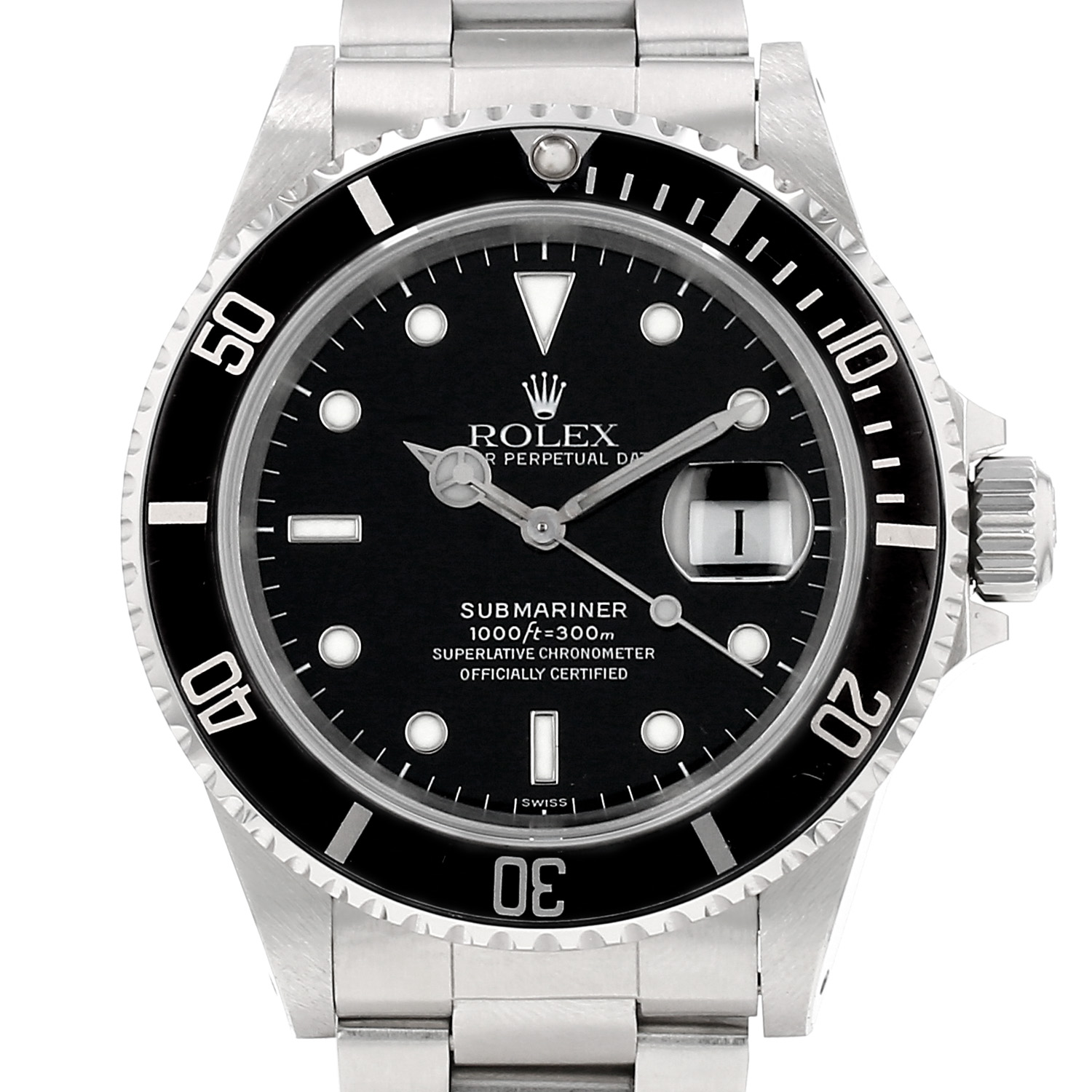 Montre Rolex Submariner Date en acier Ref: Rolex - 16610 Vers 1998 Montre Rolex Submariner Date en acier Ref: Rolex - 16610 Vers 1998