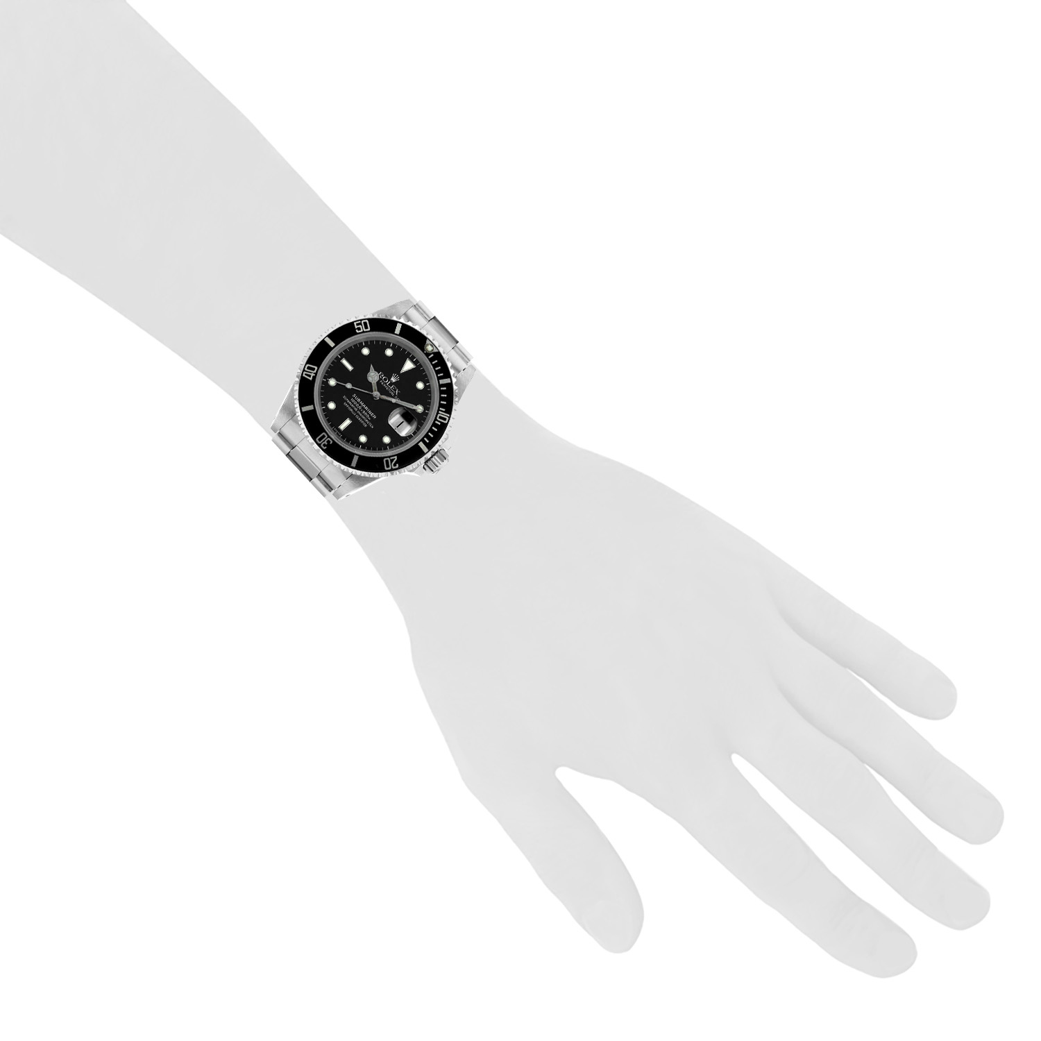 Montre Rolex Submariner Date en acier Ref :  16610 Vers  1998 - Detail D1