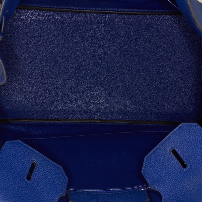 Hermes Birkin 35 cm handbag in blue Royal togo leather - Detail D2