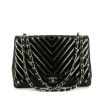 Chanel Timeless Maxi Jumbo handbag in black patent leather - 360 thumbnail