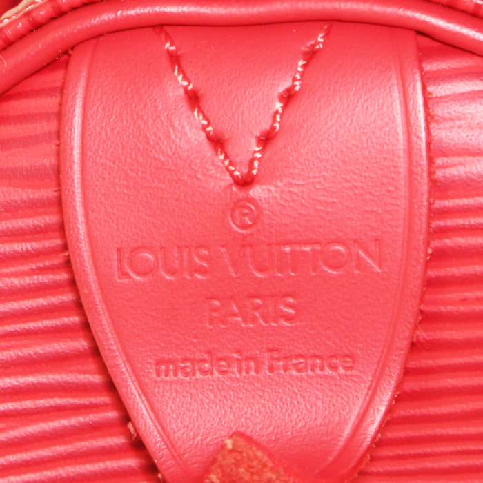 Louis Vuitton Speedy 25 handbag in red epi leather - Detail D3