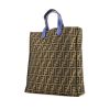 Shopping bag Fendi Zucca in tela monogram bicolore marrone e nera - 00pp thumbnail