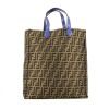 Shopping bag Fendi Zucca in tela monogram bicolore marrone e nera - 360 thumbnail