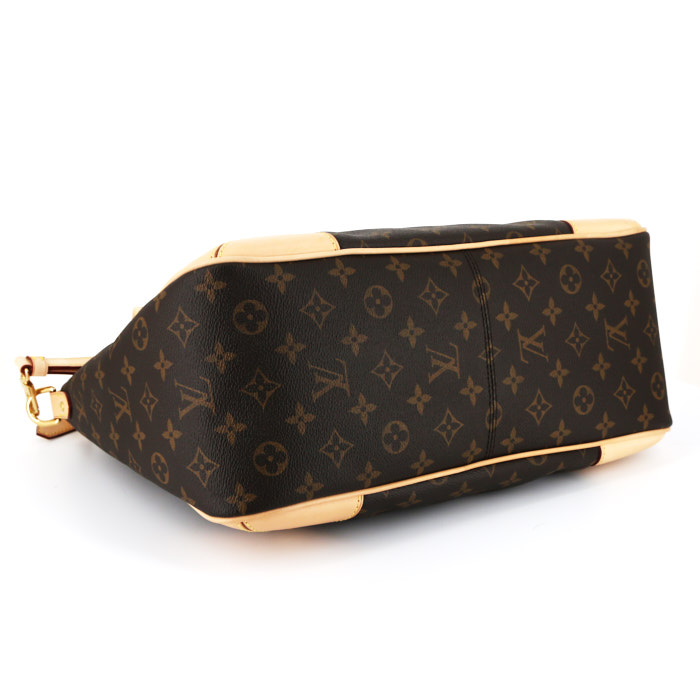 Louis Vuitton Estrela shopping bag  in brown monogram canvas  and natural leather - Detail D5