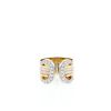 Anello aperto Cartier C de Cartier modello grande in oro bianco, oro giallo e oro rosa in diamanti - 360 thumbnail