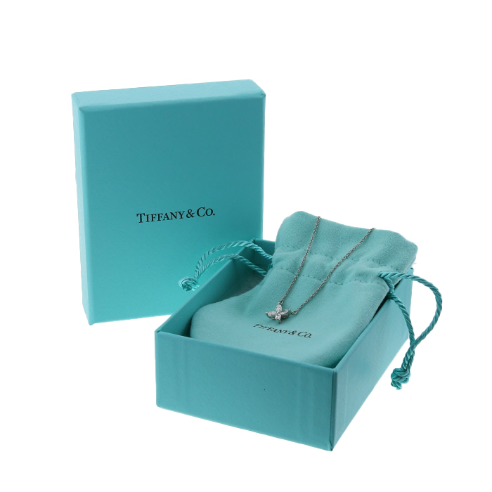 Tiffany 
Co Victoria small model necklace in platinium and diamonds - Detail D2