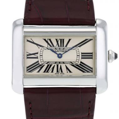 Montre Cartier Tank Divan en acier Ref :  2600 Vers  2003