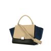 Celine Trapeze medium model  handbag  in black and beige leather  and blue suede - 00pp thumbnail