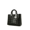 Dior Lady Dior large model handbag in black patent leather - 00pp thumbnail