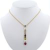 Articulated Bulgari Allegra necklace in yellow gold,  diamonds and colored stones and in pearls - 360 thumbnail