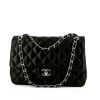 Chanel Timeless jumbo shoulder bag in black quilted leather - 360 thumbnail