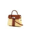 Hermès Kelly 20 cm handbag in brown Barenia leather and wicker - 00pp thumbnail