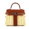 Hermès Kelly 20 cm handbag in brown Barenia leather and wicker - 360 thumbnail