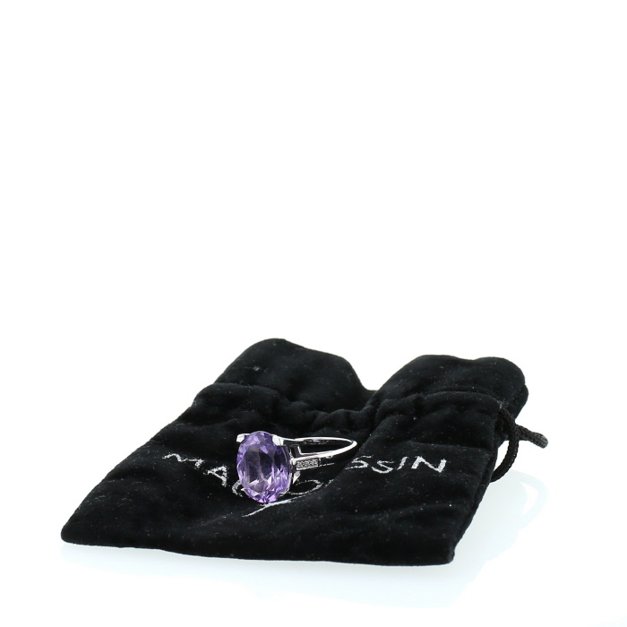Mauboussin Bébé d'Amour ring in white gold,  amethyst and diamonds - Detail D2