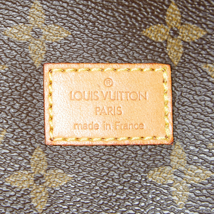 Bolso bandolera Louis Vuitton Saumur modelo mediano en lona Monogram revestida marrón y cuero natural - Detail D3