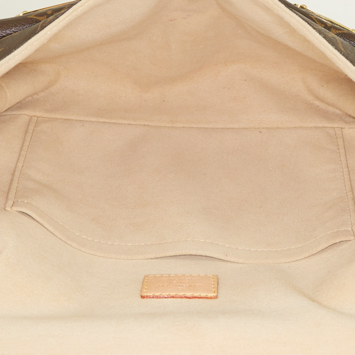 Sac à main Louis Vuitton Manhattan en toile monogram et cuir naturel - Detail D2