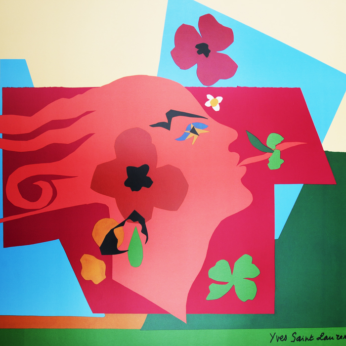 Yves Saint Laurent, "Les quatre Saisons", suite de quatre affiches originales réalisées à l'occasion de l'exposition "Yves Saint Laurent : 25 years of Design", au MET de New York, 1983 - Detail D1