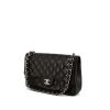 Chanel  Timeless Jumbo shoulder bag  in black quilted grained leather - 00pp thumbnail