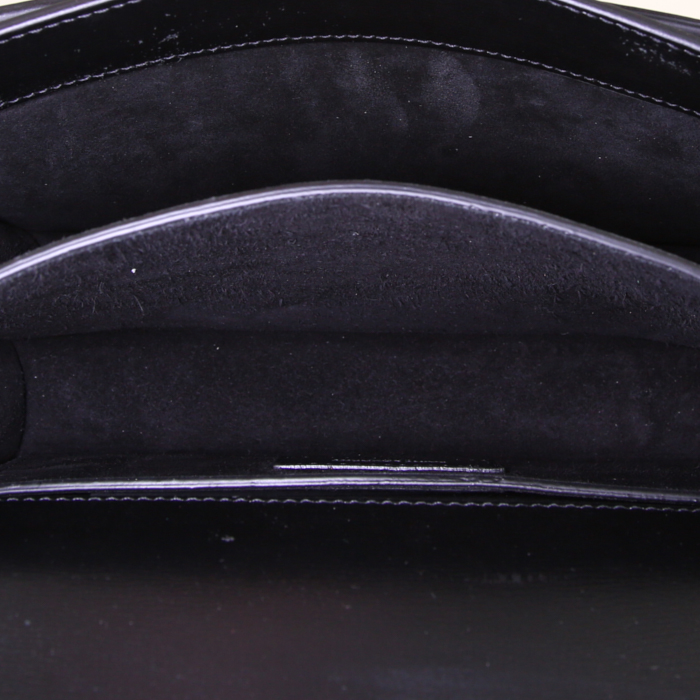 Saint Laurent  Sunset medium model  shoulder bag  in black leather - Detail D3