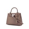 Hermes Kelly 25 cm handbag in grey epsom leather - 00pp thumbnail