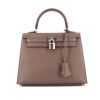 Hermes Kelly 25 cm handbag in grey epsom leather - 360 thumbnail
