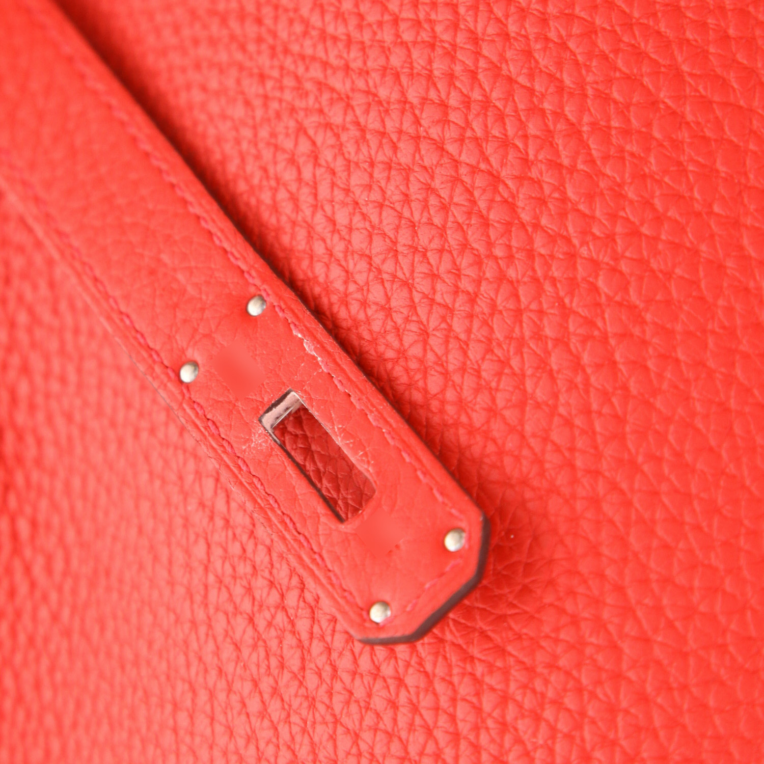 Hermès  Birkin 35 cm handbag  in red togo leather - Detail D4