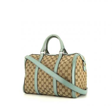 Gucci Hobbo shoulder bag in beige "sûpreme GG" canvas and blue leather