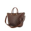 Shopping bag Louis Vuitton  Belmont in tela a scacchi ebana e pelle marrone - 00pp thumbnail