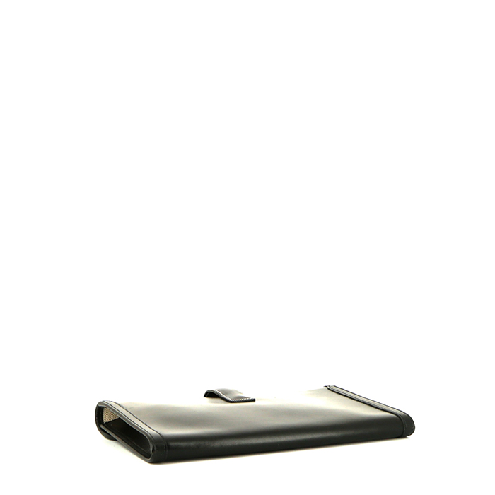 Hermes Jige pouch in black box leather - Detail D4